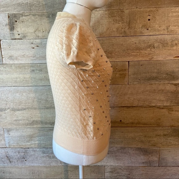 Beaded short-sleeved cardigan sweater size small - Picture 5 of 12